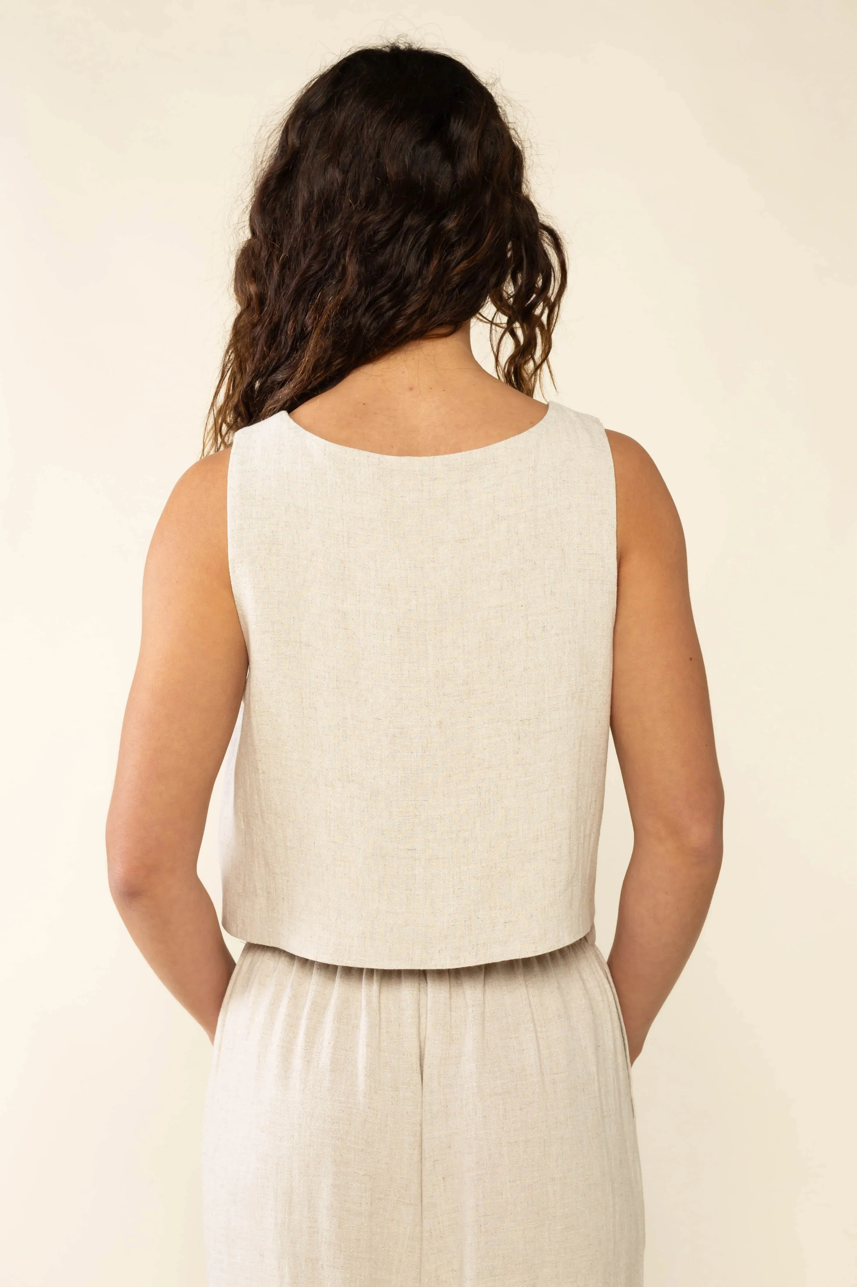 Oatmeal Square Neck Vest Top by NLT