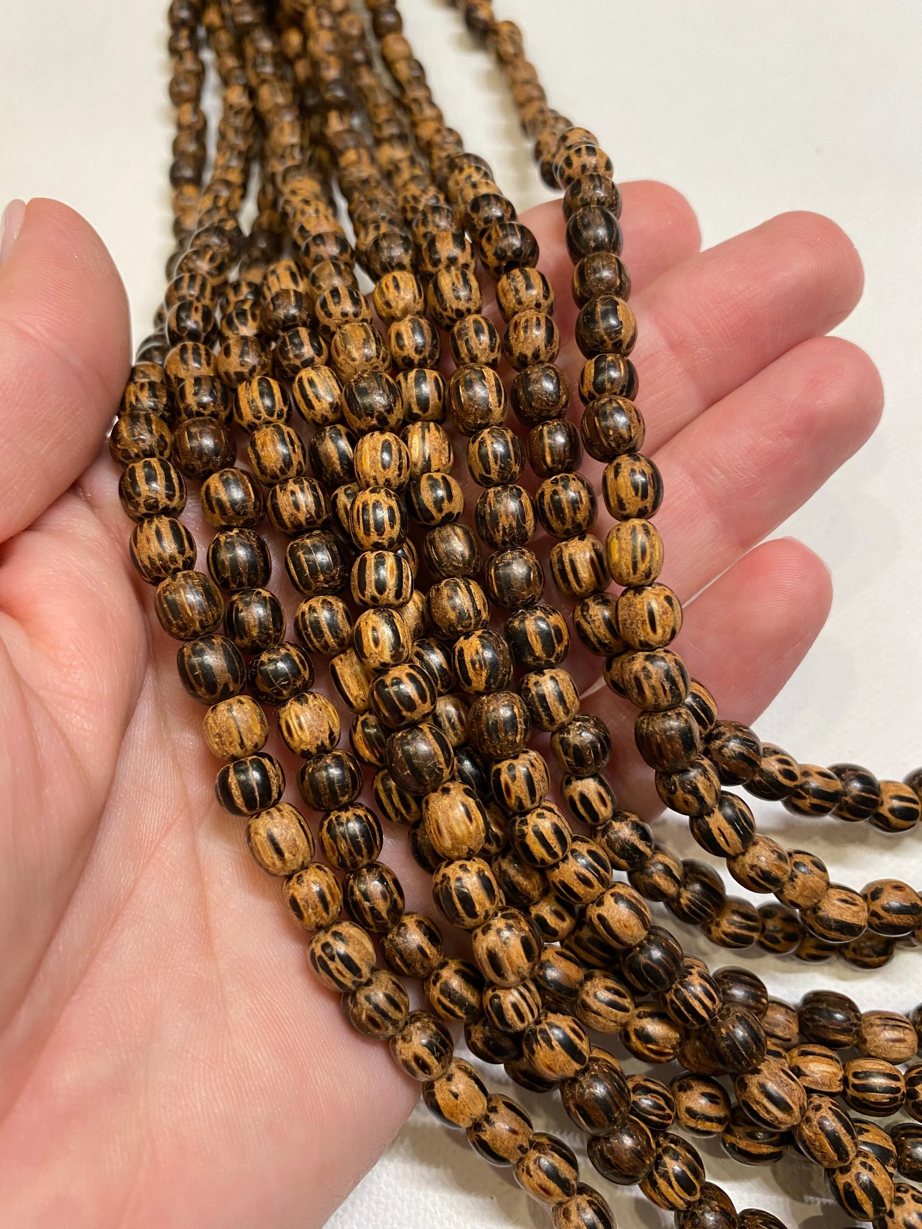 Old Palmwood Round Beads