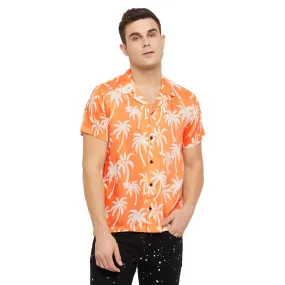 Orange Palms Cuban Shirt