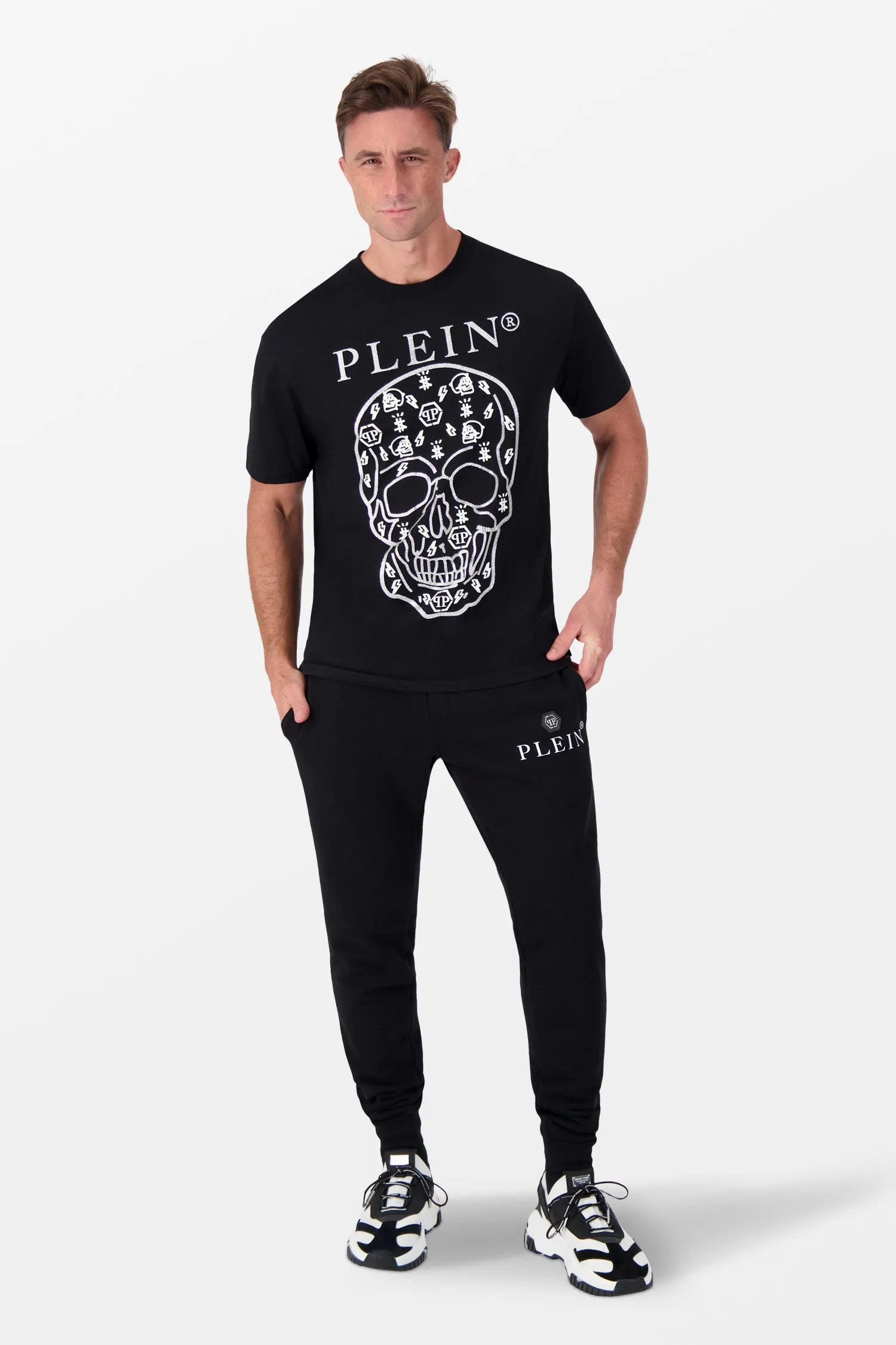 Philipp Plein Black Round Neck SS Crystals T-Shirt