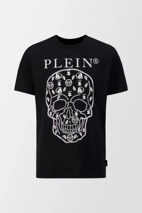 Philipp Plein Black Round Neck SS Crystals T-Shirt