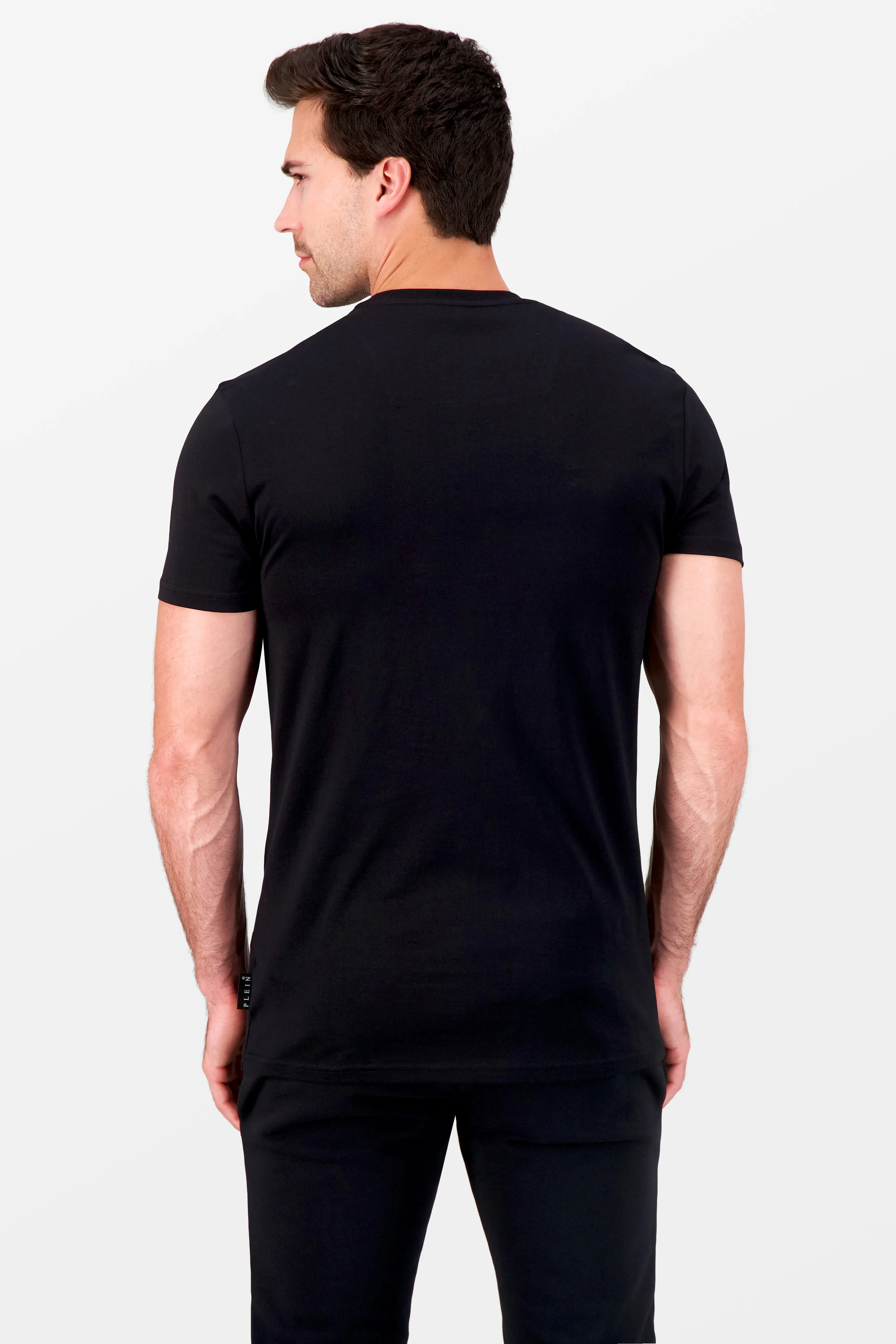 Philipp Plein Black Round Neck SS Istitutional T-Shirt