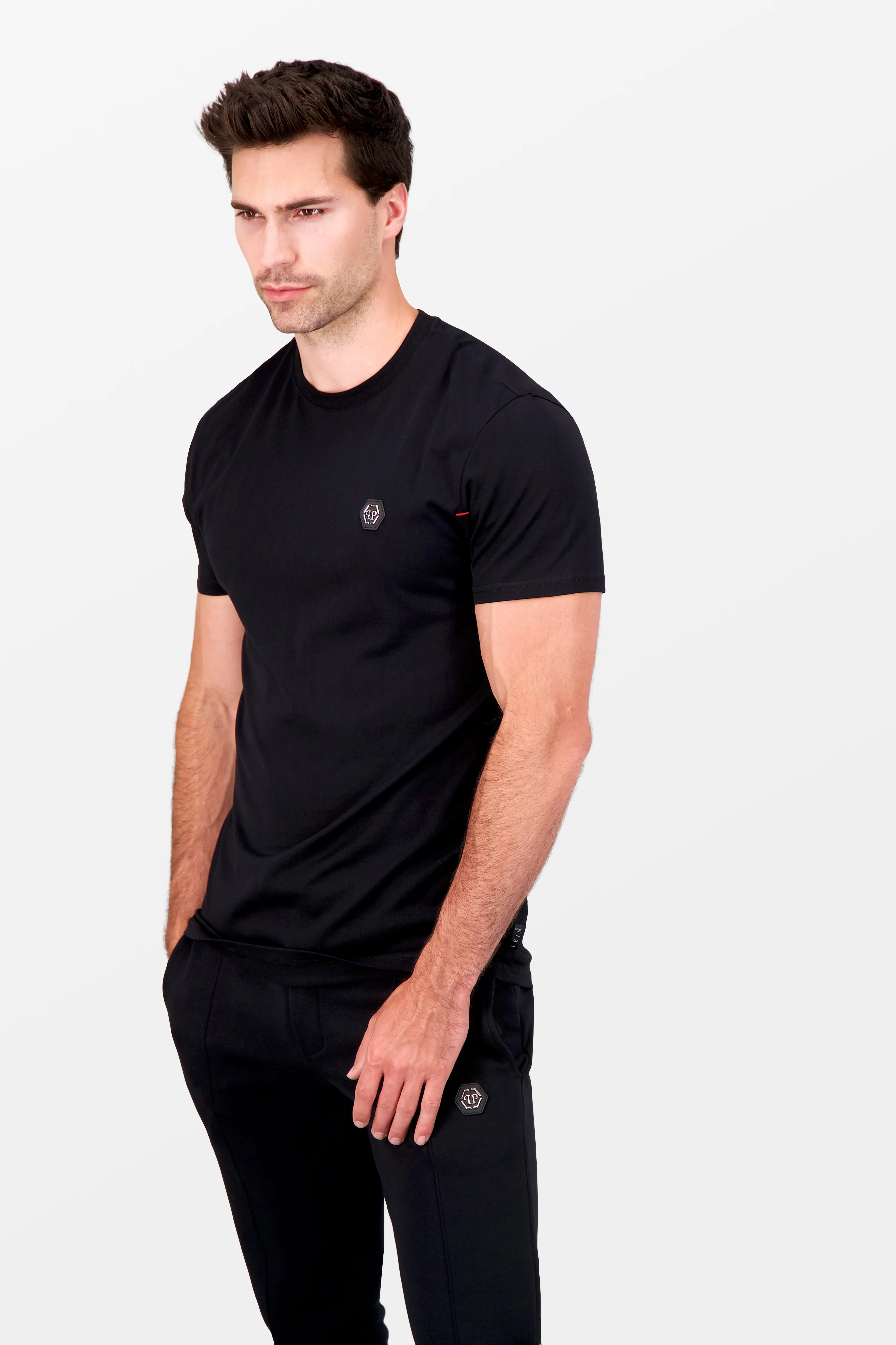 Philipp Plein Black Round Neck SS Istitutional T-Shirt