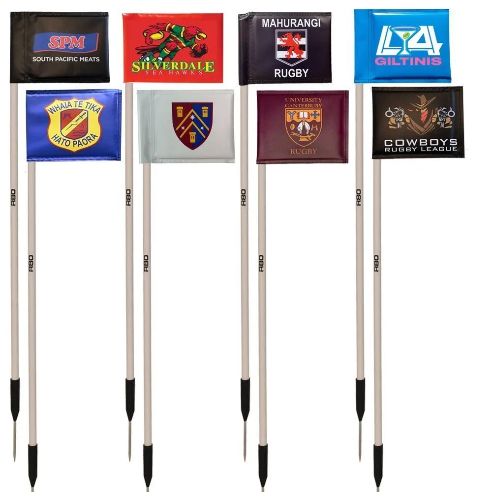 Sideline Poles with Printed Rigid Flags