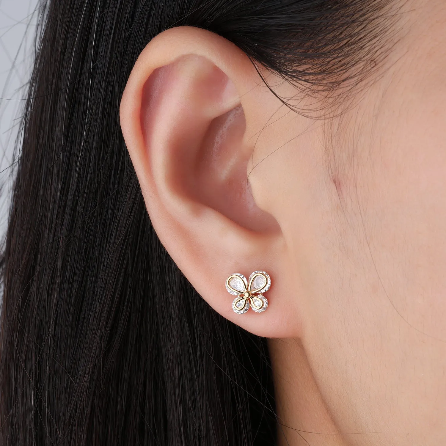 Sparkling Butterfly Studs