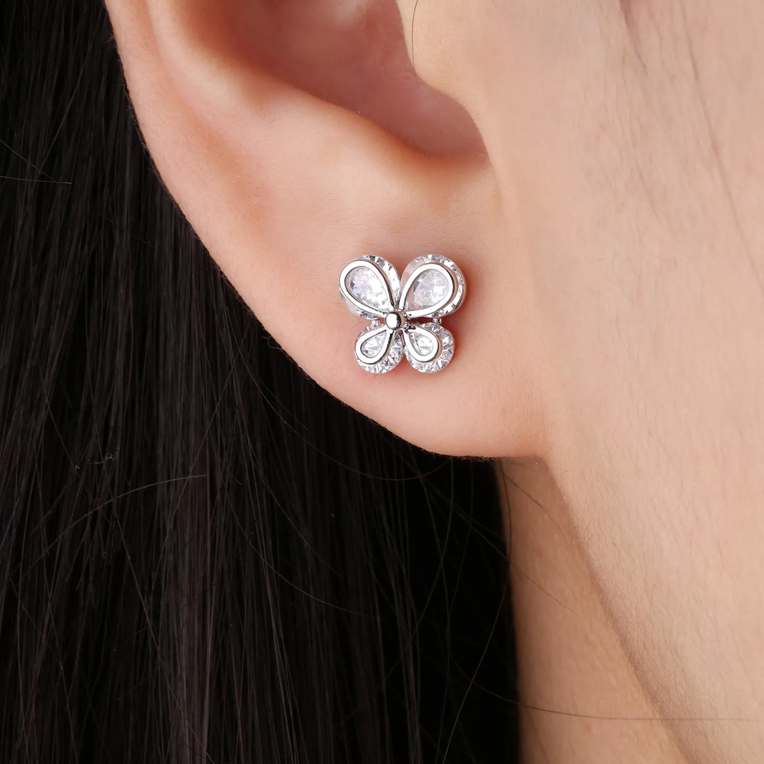 Sparkling Butterfly Studs