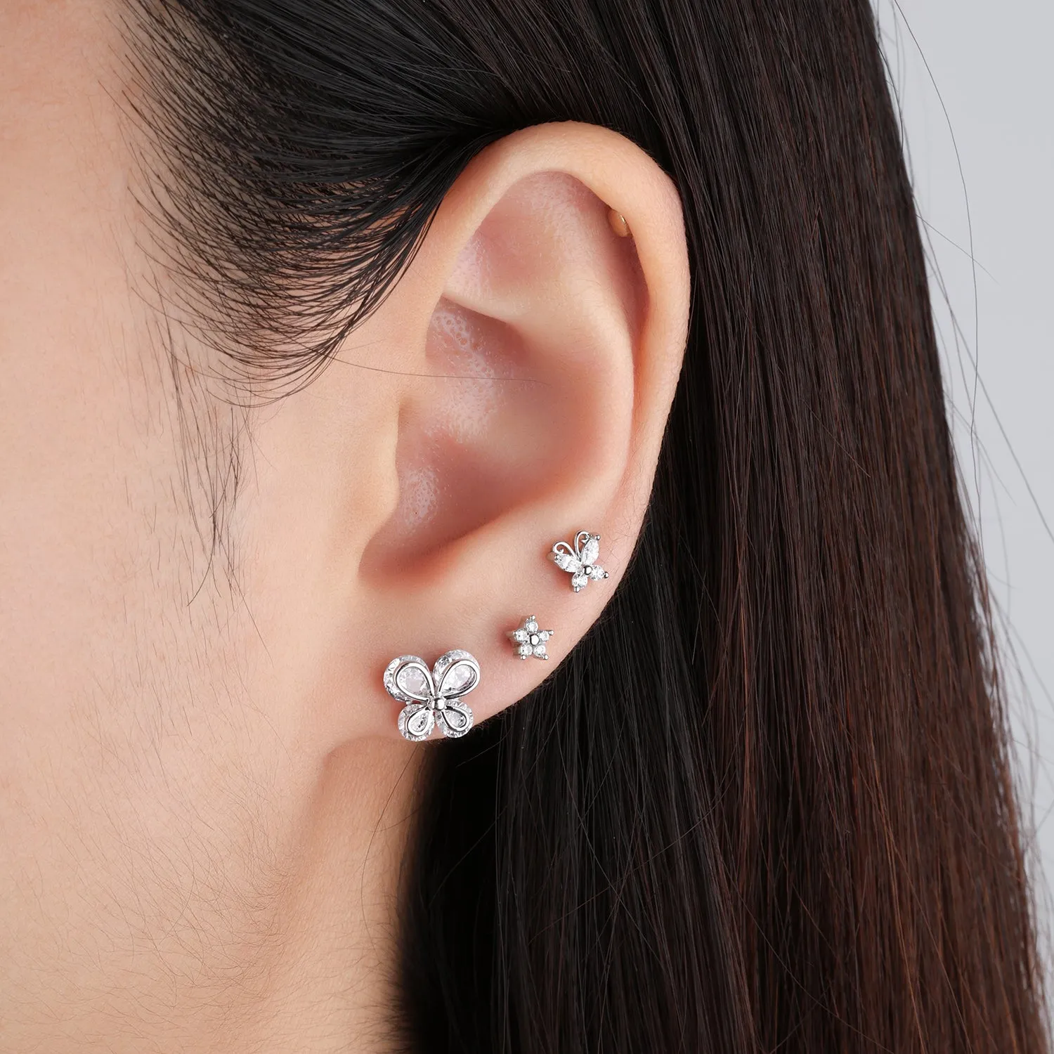 Sparkling Butterfly Studs