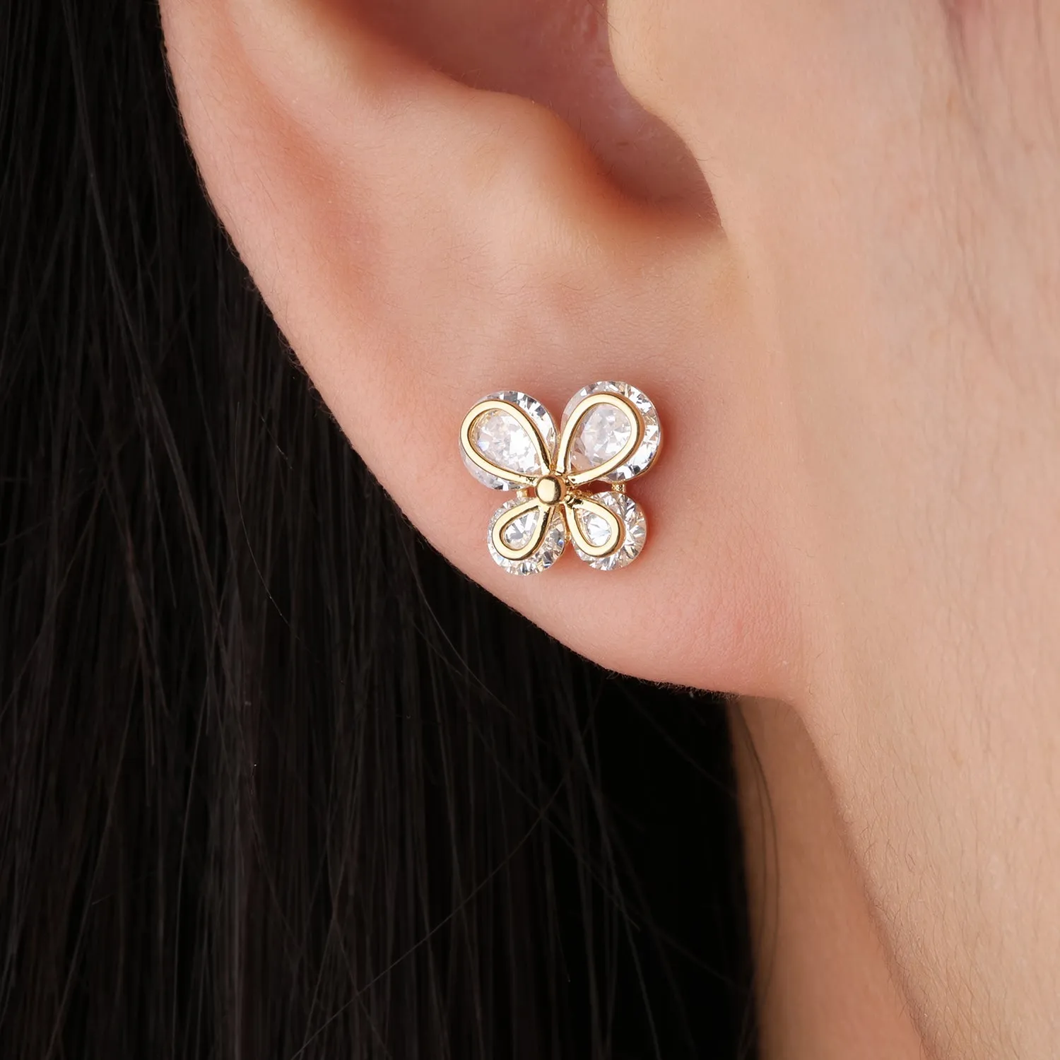 Sparkling Butterfly Studs