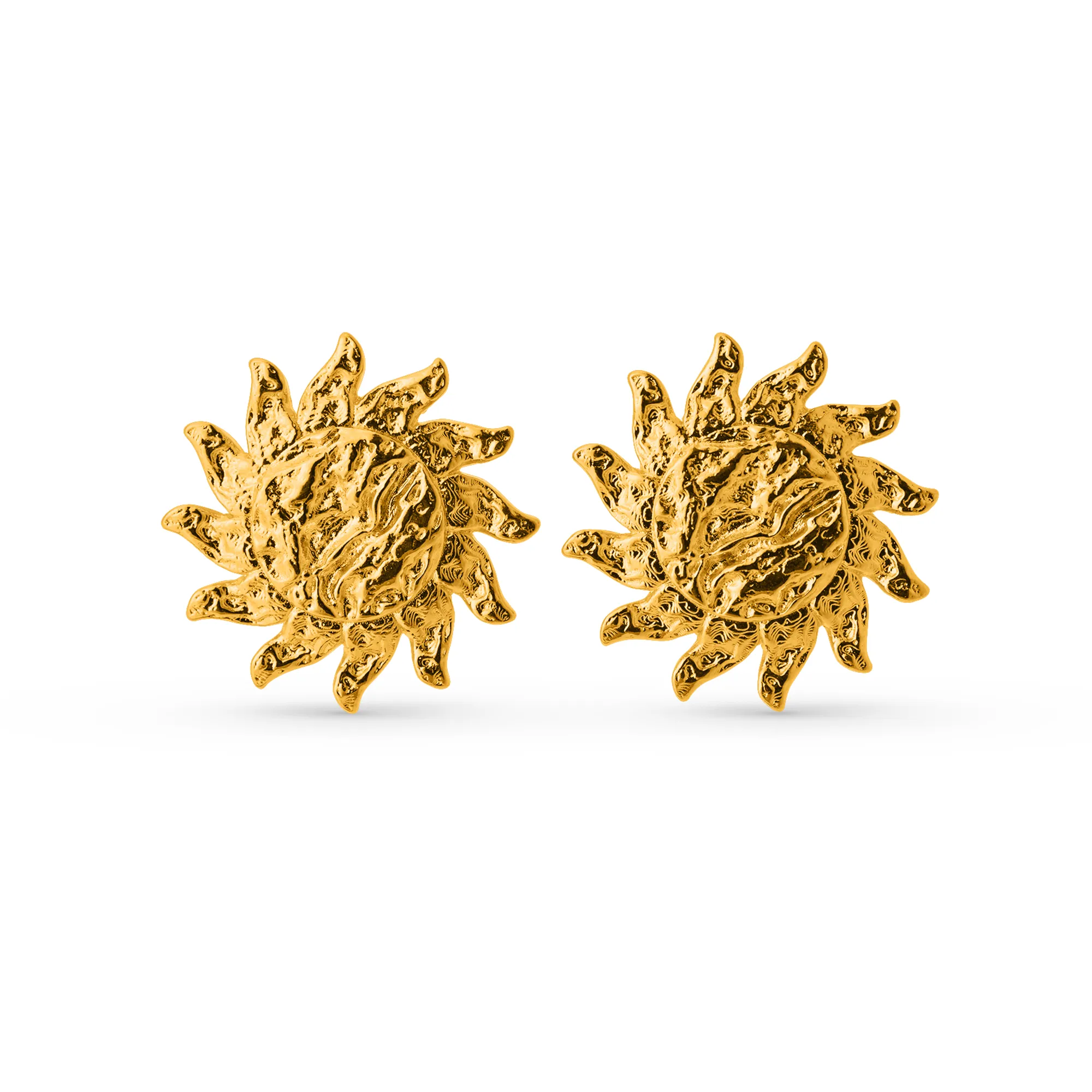 Statement Molten Sun Stud Earrings