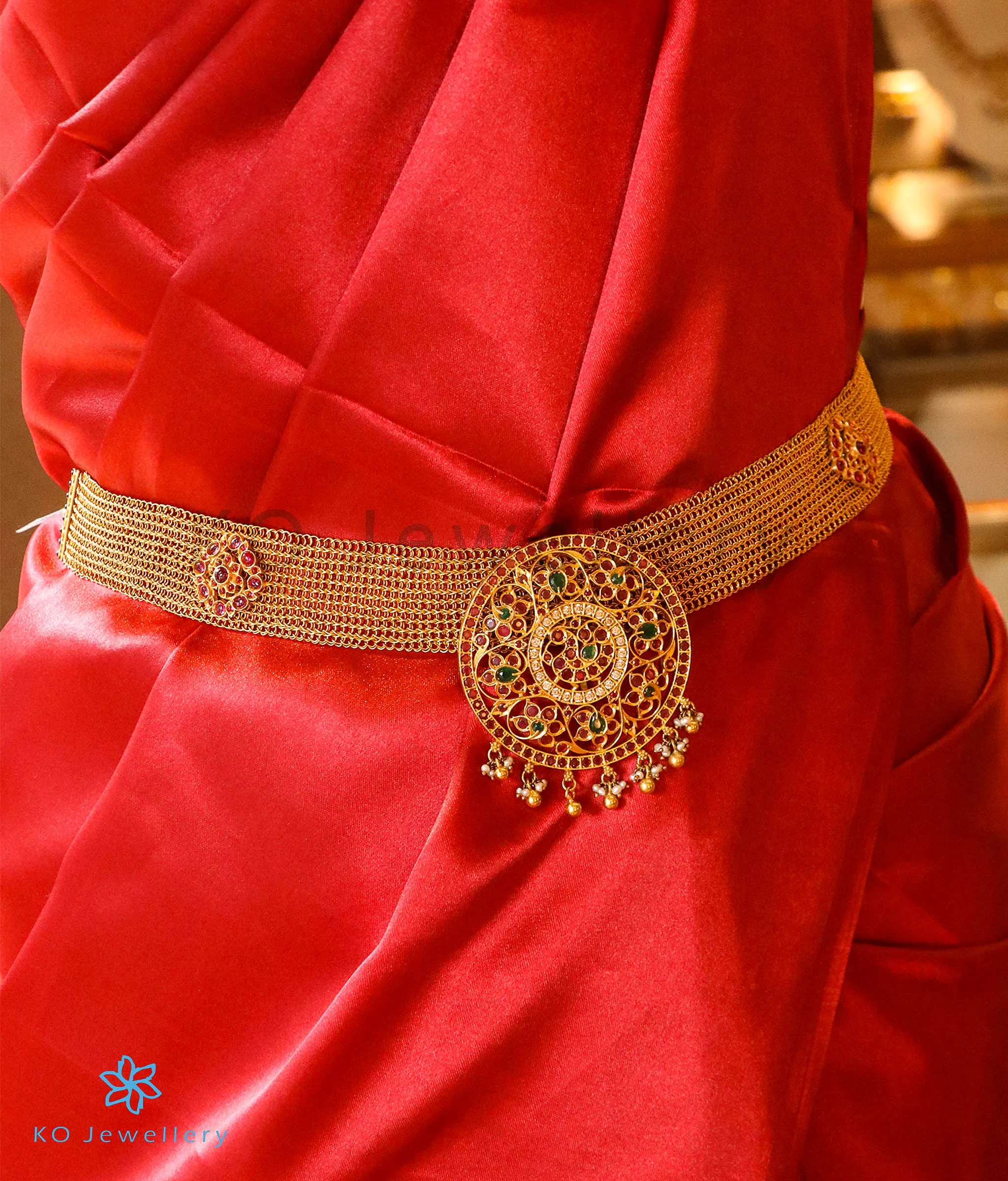 The Vamika Silver Peacock Bridal Necklace/Waist belt