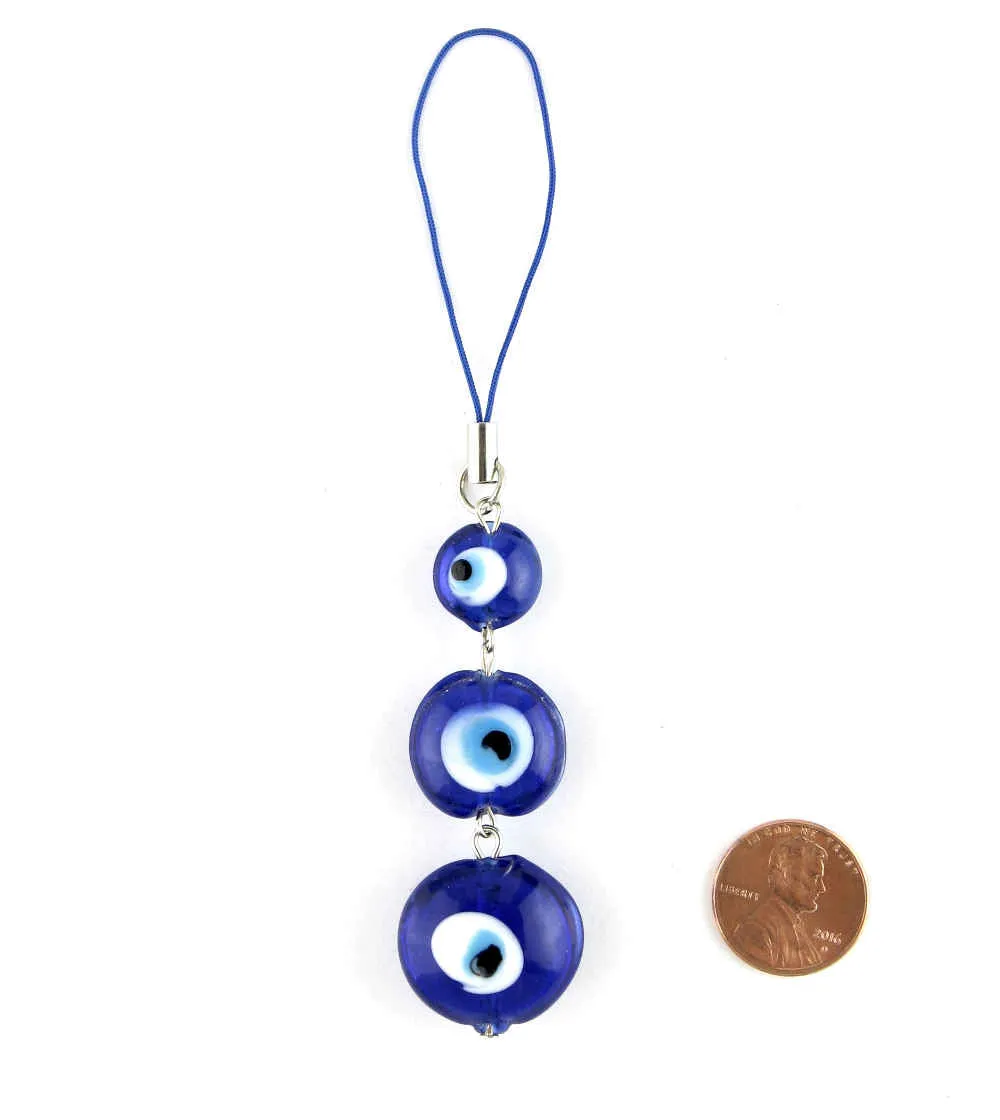 Three Evil Eyes Blue Glass Protective Wall Hanging