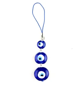 Three Evil Eyes Blue Glass Protective Wall Hanging