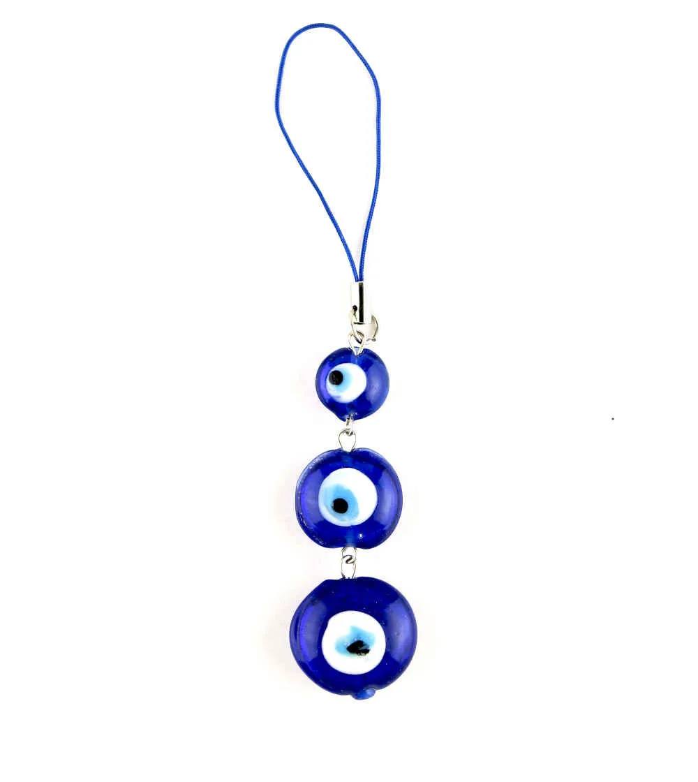 Three Evil Eyes Blue Glass Protective Wall Hanging