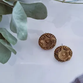 Vintage earrings - Bronze flower