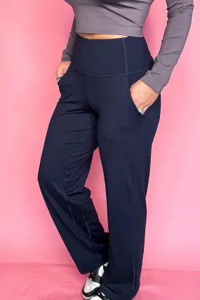 Wide Leg Navy Aligned Activewear Yoga Pants