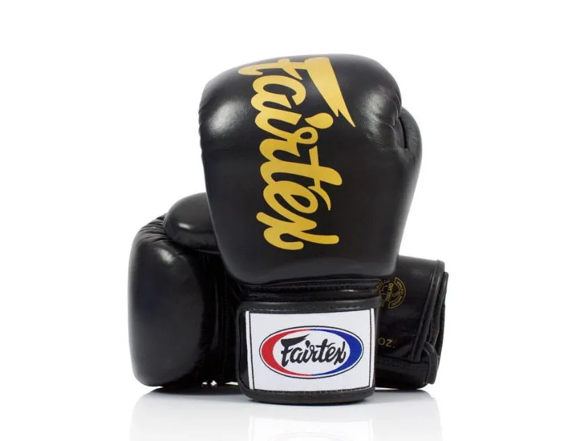 泰拳拳套 Thai Boxing Gloves : Fairtex BGV19 Black Deluxe Tight-Fit